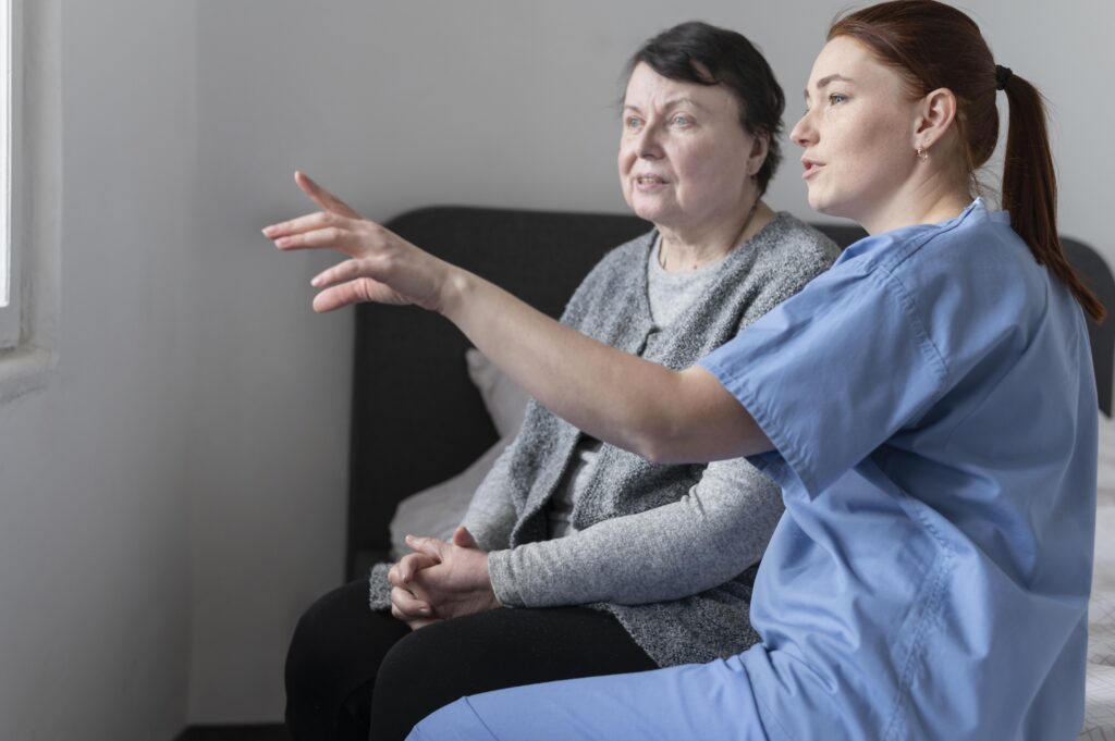 medium shot women sitting together